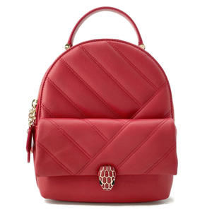 BVLGARI Red Leather Backpack